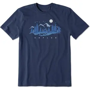 Life is Good Men's Crusher Tee Shirt, Short Sleeve Cotton Graphic T-Shirts, Unplug in The Outdoor