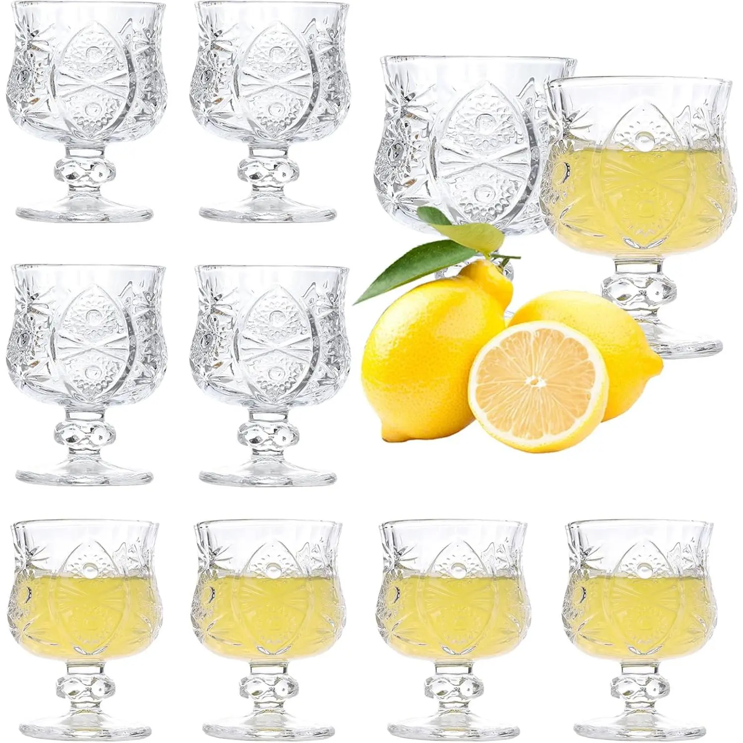Cordial Glasses Set of 8(1.7oz 50ml) Stemmed  Glasses for  Sherry Liqueur - Ideal for Home Bar  Parties Wedding Gifts