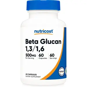 Nutricost Beta Glucan 500mg 1,3/1,6 D-Glucan, 60 Vegetarian Capsules - Gluten Free, Non-GMO