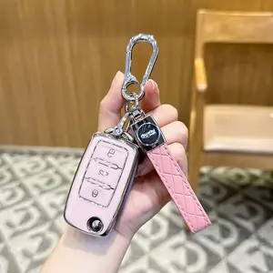 For VW Car Key Fob Cover, Soft TPU Key Shell Case Protection Fit for VW Volkswagen Jetta Golf Passat MK8 Tiguan Touareg Beetle GTI Smart Remote Car Key Accessories