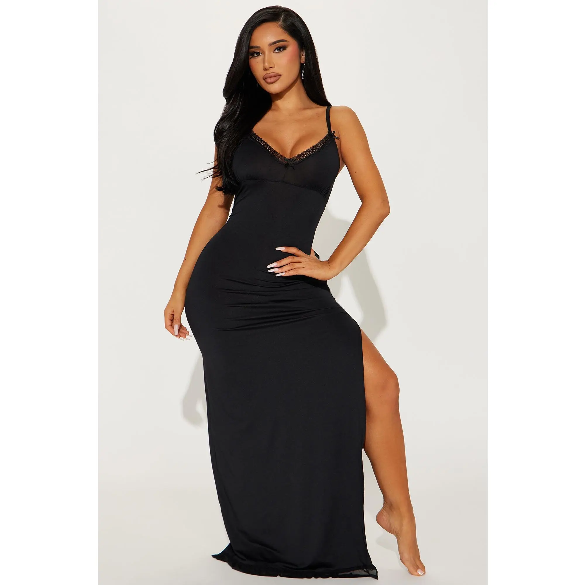 Hit The Snooze Maxi PJ Sleep Dress - Black - TikTok Shop Hit The Snooze Maxi PJ Sleep Dress - Black - TikTok Shop