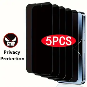 5Pcs Privacy Tempered Glass Screen Protector For iPhone 17/1 7Air/17 Pro/17 Pro Max iPhone 11 12 13 14 15 16 Pro Max