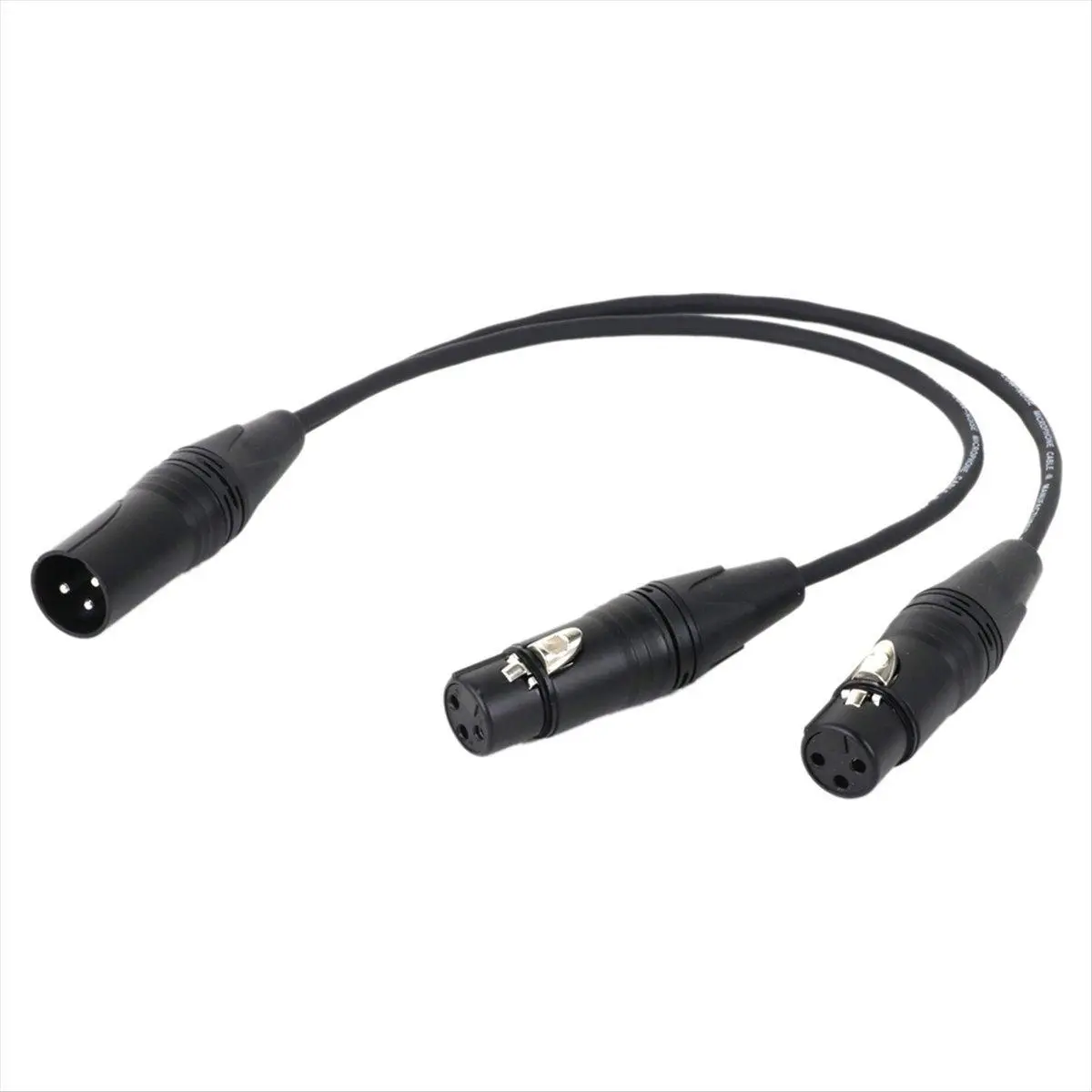3-Pin XLR Y Splitter Cable (50cm), Shielded 1 Male to 2 Female Audio Adapter with Zinc Alloy Connectors for Mixers & Microphones, Metal, Xlr Adapter, Shielded Wire, Audio Cable, Amplifier, 1 X Y Splitter Audio Extension Cable