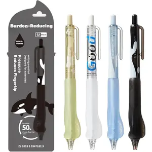 Smooth Writing Pens - Fine Point 0.5mm Black Ink Gel Pen, Retractable Click Design with  Soft Grip Cushion, 5 count for Office & School Supplies (4-Pack)