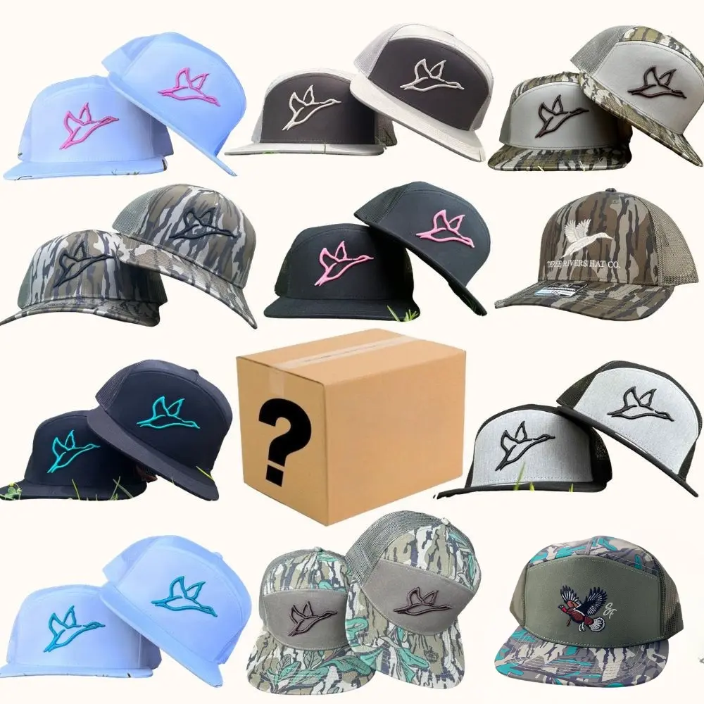 [COMBO BUY 1 GET 1] One Hat Box Sent, Embroidered Flying Combat Waterfowl Hat, Turkey SF hat, Three River Hat 7 Panel Hat, Adjustable Hat, Standing on Snapback Hat, Outdoor Cap Gift Box for Men & Women