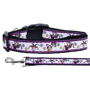 Pet Dog & Cat Nylon Collar or Leash, "Mardi Gras"