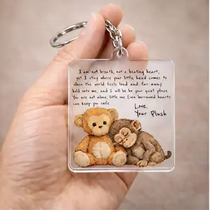 Dear Punch Acrylic Keychain, Kawaii Animal Charm, Backpack Bag Accessory, Viral Baby Monkey keychain