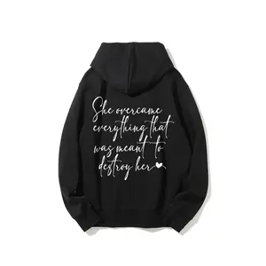 Women's Empowerment Hoodie - "She Overcame It All" Motivational Pullover, "I Am She" Strong Women Top