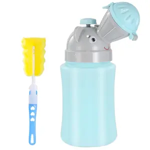 Portable Urinal for  17 OZ Pee Bottle with Clean Brush Travel Urinal for    Pee Cup for Boys  Toilet for Camping  Travel and  Potty (Blue)