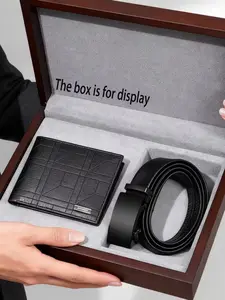 Men's Fashion Business Casual Belt Set with Wallet, Classic Style, Perfect Gift for Valentine's Day, Father's Day, Christmas, Birthday