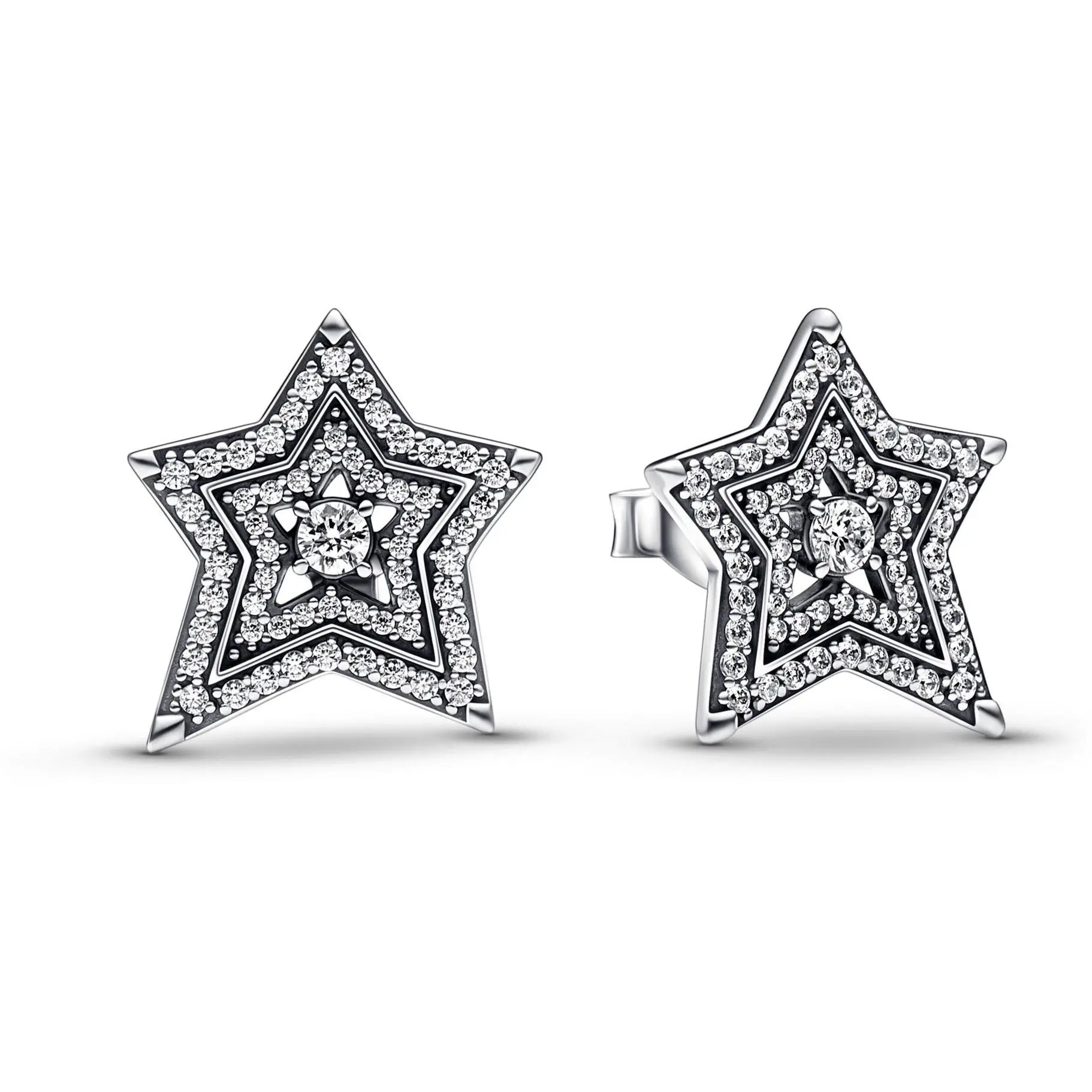 Pandora Celestial Asymmetric Star Stud Earrings 292415C01 Pandora Celestial Asymmetric Star Stud Earrings 292415C01