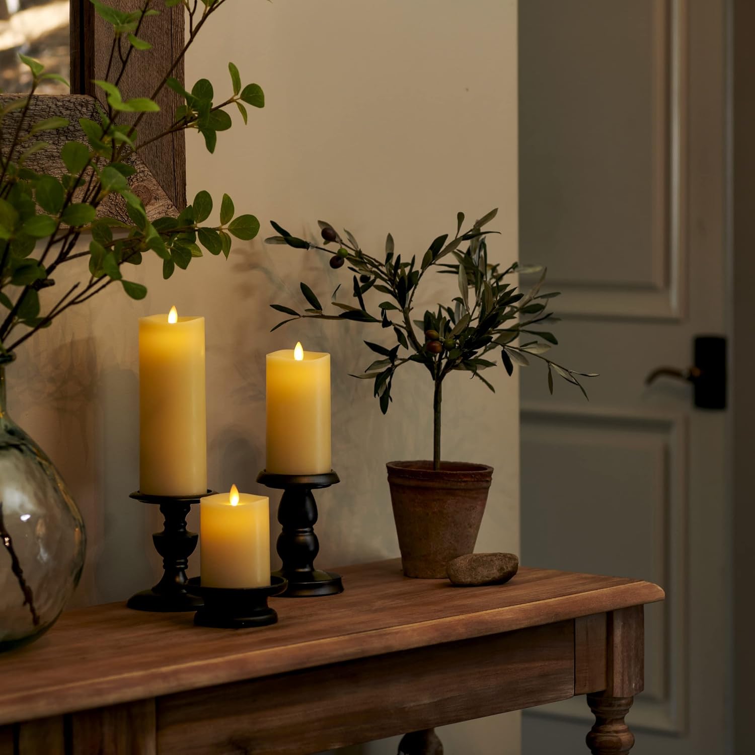 Flameless Candles Set of 3, LED Pillar Candles 4 5 6 Inch, Flickering Realistic Flame, Decorative Candles for Home Decor, Bedroom, Table Centerpiece, Wedding, Party, Holiday Ambiance