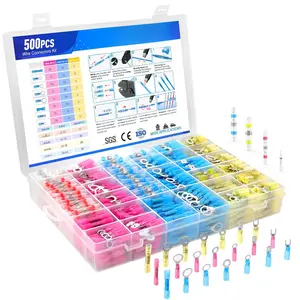 500 count Heat Shrink Wire Connectors, Multipurpose Electrical Wire Connectors Kit,  Solder Seal Terminal Connectors, Insulated Spade Crimp Ring  Splice Connectors for Marine
