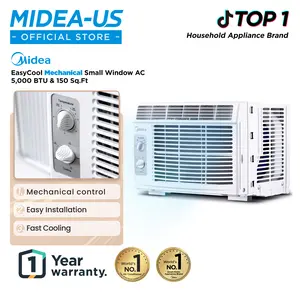 Midea 5,000 BTU EasyCool Mechanical Small Window Air Conditioner - Cool up to 150 Sq. Ft. AC with Easy-to-Use Mechanical Controls and Reusable Filter, Perfect for Small Bedroom, Living Room, Home Office