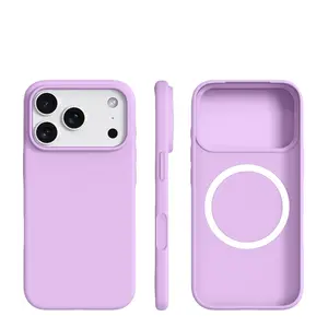 1 piece BASE MORE COVER luxury ultra-thin magnetic liquid silicone iPhone case for Apple mobile phones. Soft touch feel, soft edge wrapping, matte soft shell case. Skin-friendly texture. Naked phone case. Suitable for Apple iPhone 17 Pro Max/16/15/14/13 P