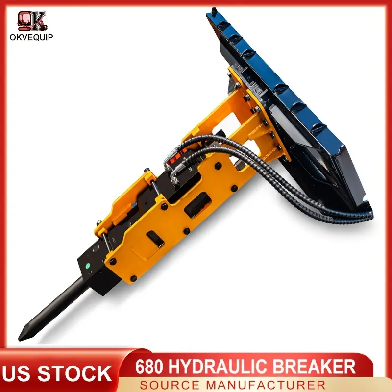 Heavy-Duty Concrete And Asphalt Breaker Hydraulic Hammer for Bobcat Skid Steer