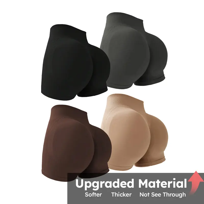 High Waist Tummy Control Side-Ribbed Butt-Lifting Seamless Shorts