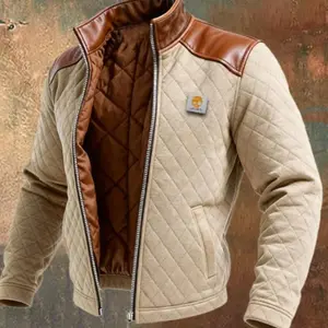Mens Fleece-Lined Thickened Loose-Fit Wrinkle-Resistant Jacket