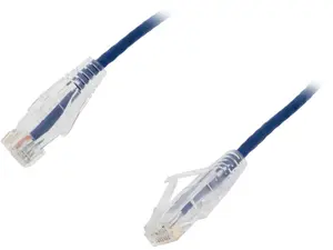 Nippon Labs 28 AWG Snagless Ultra Slim Cat6  Ethernet Patch Cable - Network Internet Cord - RJ45, Stranded, 550Mhz, UTP, - 2ft, Blue