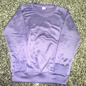 Sublimation blank 100% polyester crewneck sweatshirt fleece embroidery htv dtf Plain