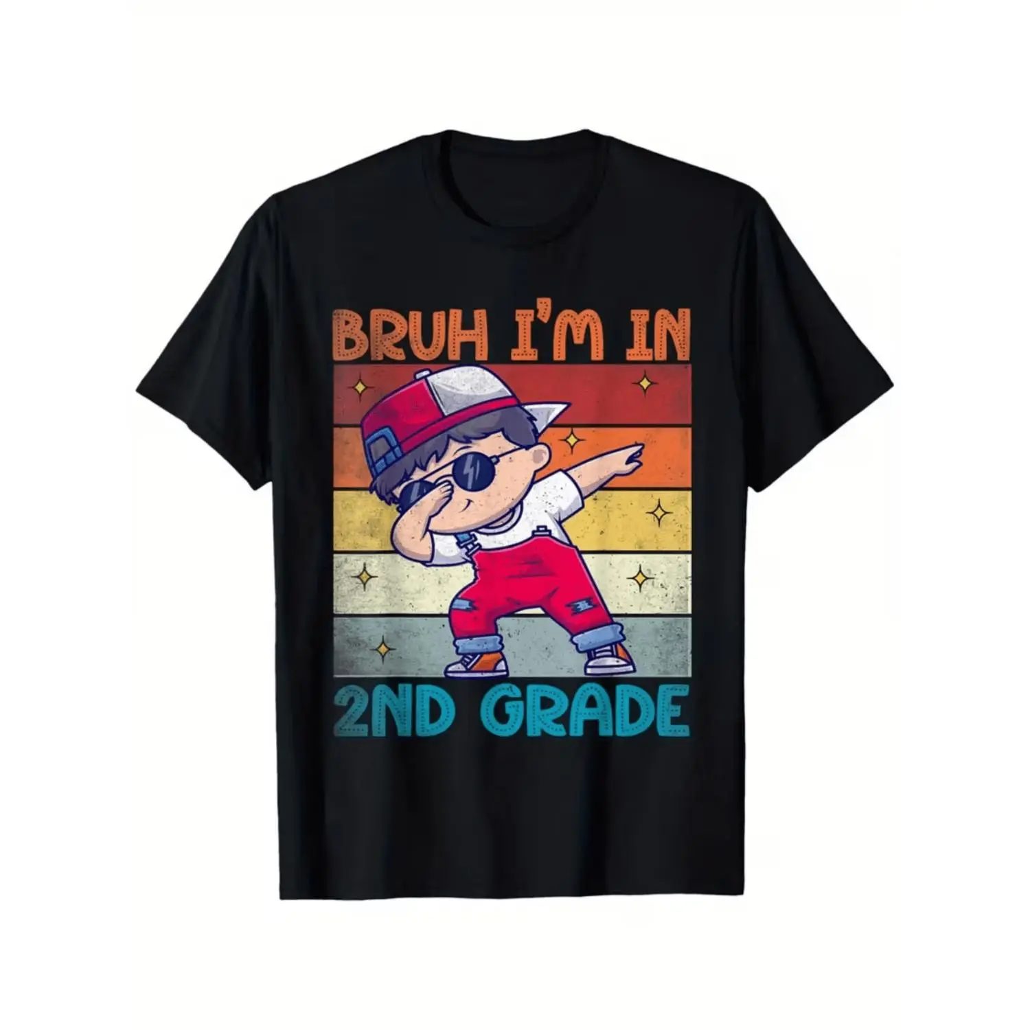Boys' 2 Grade T-Shirt "Bro, I'm in Second Grade Now" Funny Back-to-School Gift Suitable for First Day of School & Birthday, Breathable Short Sleeve Round Neck Shirt for School Parties, Casual Wear for Little Boys