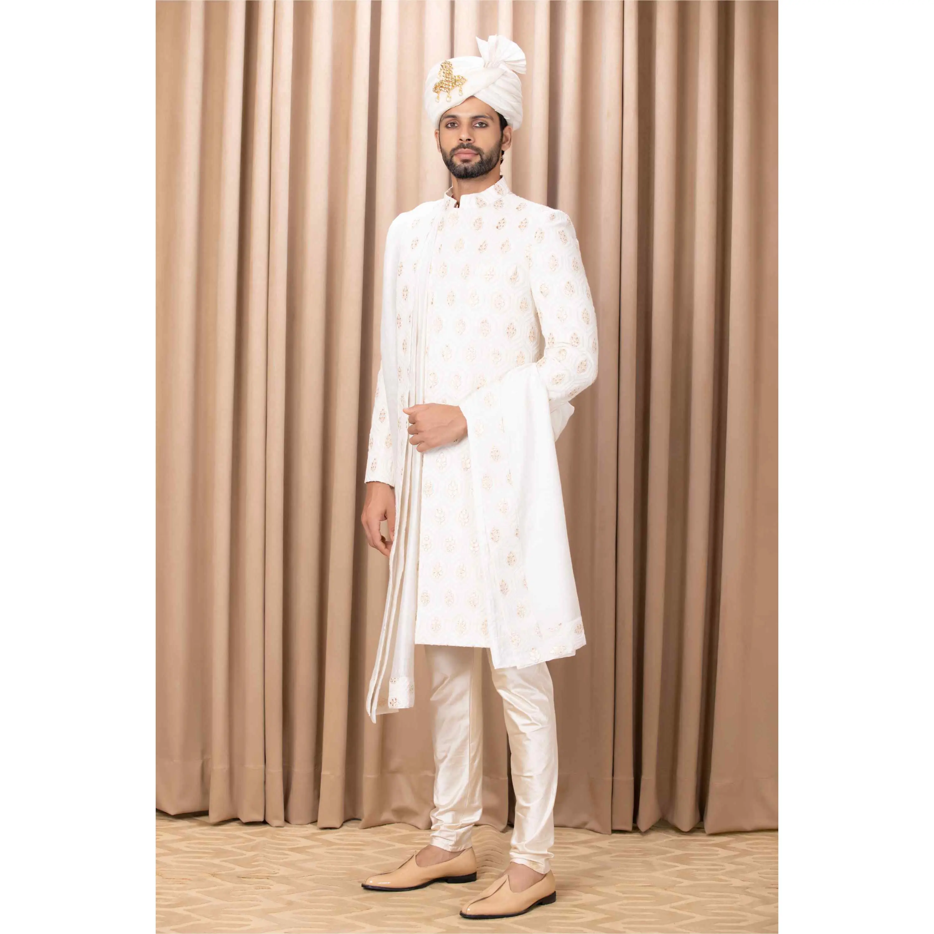 Fahad ivory sherwani set