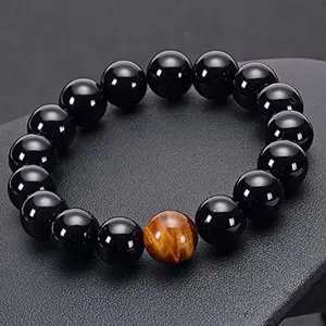 10mm Onyx and Tiger’s Eye Beaded Bracelet