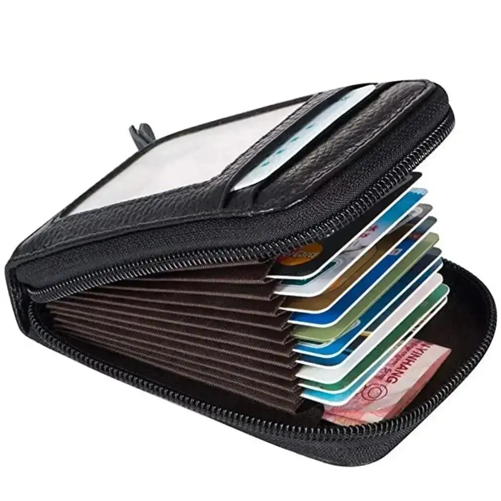1pc Organ Card Bag Korean Edition Portable Women's Short Bank Card Cover Business Card Clip Zipper Vertical Handheld Bag Wallet Card Holder Multi Card Wallet