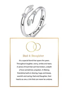 Heartfelt Hug Ring for Daughter, Love and Protection Symbol, Casual Copper Jewelry, All Seasons Gift, Meaningful Embrace Ring