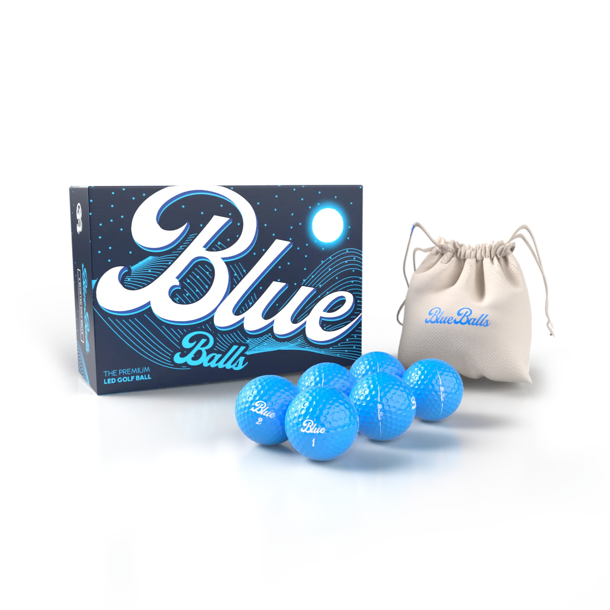 BLUE BALLS LED GOLF BALLS (6-PACK)