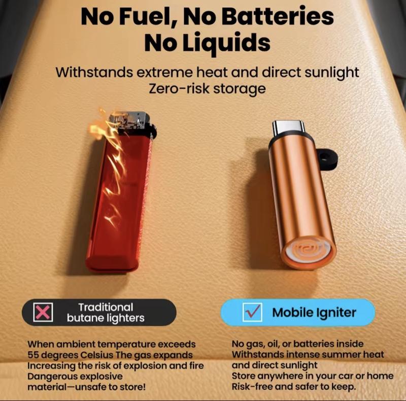 Mini encendedor de cigarrillos tipo C, apagado automático, seguridad para exteriores, USB C, adaptador de encendedor de cigarrillos móvil Mini encendedor de cigarrillos tipo C, apagado automático, seguridad para exteriores, USB C, adaptador de encendedor de cigarrillos móvil