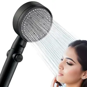 5-Setting Handheld Shower Head — Boosts Water Flow, Saves Water, Quick Install for Home, Hotel or Rental