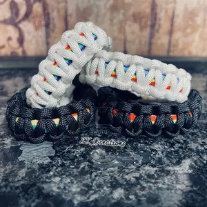High-Quality Rainbow Pride Paracord Bracelet