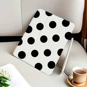 Black Polka Dot iPad Case with Auto Sleep/Wake & Built-in Pen Slot | Shockproof Scratch-Resistant Slim Cover for iPad 11th/10th Gen, Air, Mini, Pro & Samsung Galaxy Tab Series | Ideal Gift for Back to School, Valentine's Day & New Year