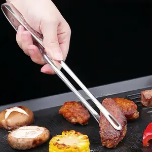 Stainless steel barbecue tongs (11-inch and 9.4-inch sets) with ergonomic handles, perfect for handling steaks, salads, and vegetables. Portable and durable cooking tools, a must-have for every household.