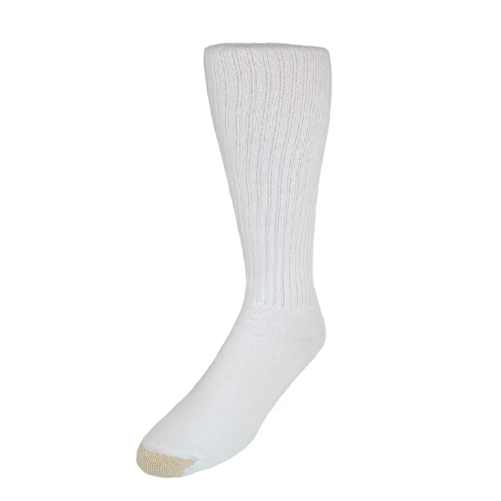 Gold Toe Men's Cotton Ultra Tec Over the Calf Ribbed Top Plain Traditional Menswear Socks (Pack of 3), Embroidery