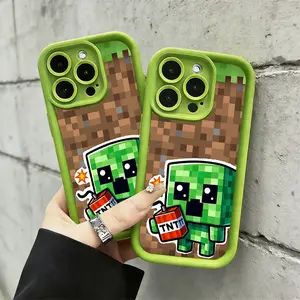 Hot Block Game M-Minecrafts Smartphone Case Suitable for iPhone 17 16e 16 15 14 13 12 11 Mini Pro Max Air X XR XSMAX 8 7 Plus Anti Fall Soft TPU Back Cover