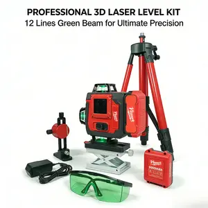 NiuWork Outdoor Green Laser Level Tool, Self-Leveling Cross Line, Horizontal & Vertical Alignment, Precision Measuring Tool Kit