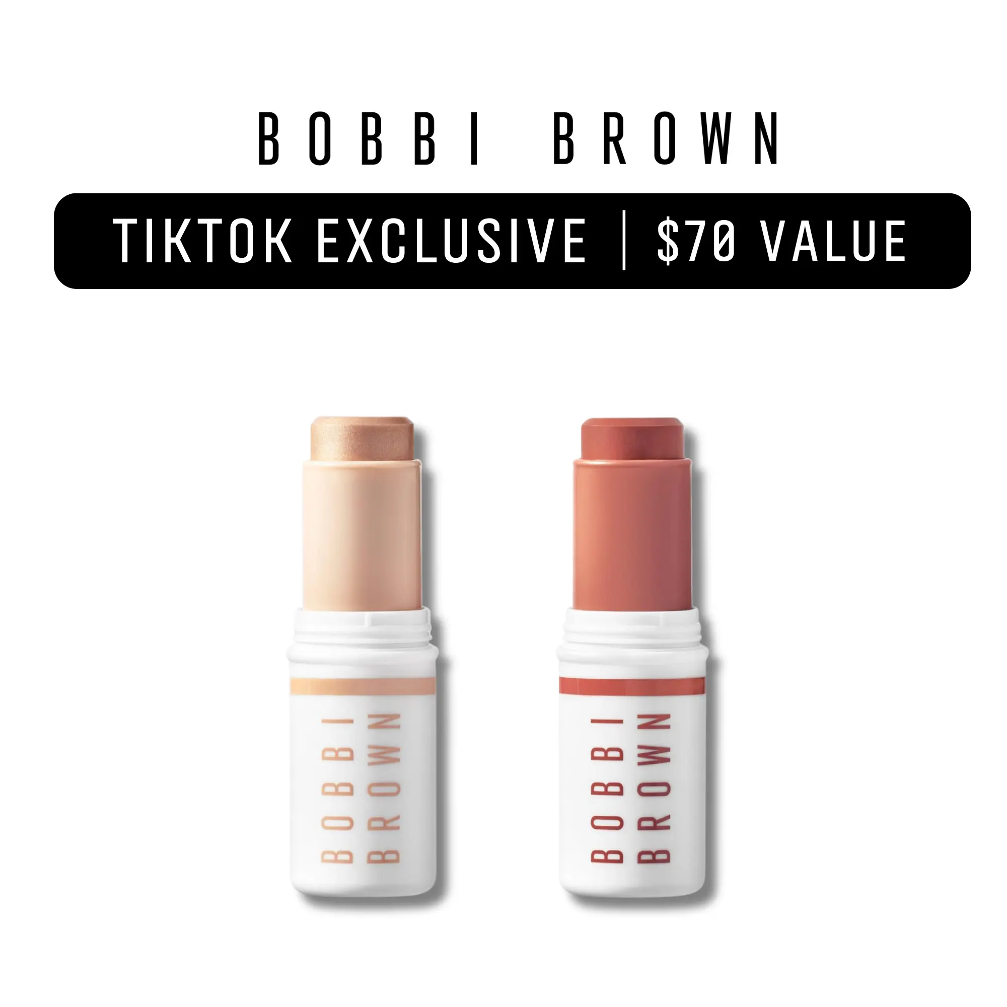 [Bobbi Brown] Dewy Cheek Stick Duo | Glowy Blush, Bronzer & Highlighter | Multi-Stick for 24-Hour Moisture & 8-Hour Wear