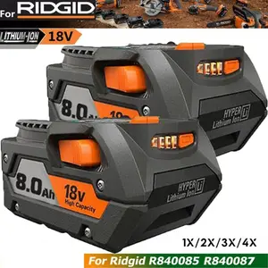 2025new 2PACK Genuine Battery for Ridgid R840087 8.0Ah Lithium Battery Rigid 18V R840085