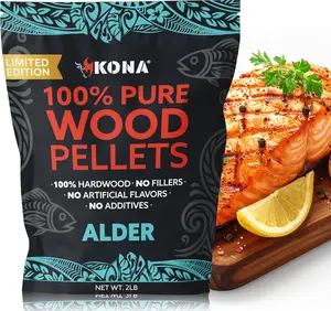Kona Alder Wood Pellets – Limited Edition for Ninja Woodfire Grill, Outdoor Oven & Smoker – 2lb Resealable Bag