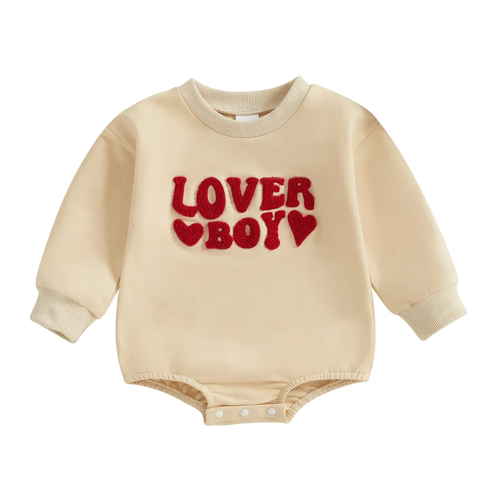 Lover Boy Shirt Baby Boy Sweatshirts Rompers Valentine's Day Clothes Letter Heart Embroidered Long Sleeve Spring Bodysuits Jumpsuits