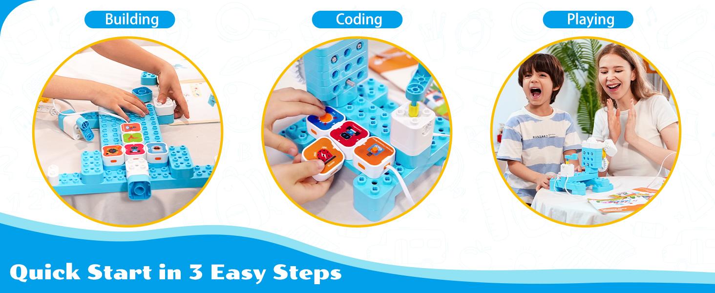 WhalesBot A7 STEM Coding Robot Kit for Kids 3-8, 36-in-1 Interactive Building Toy with Sensors & Controllers, Educational Robotics Kit, Fun Learning Gift for Boys & Girls