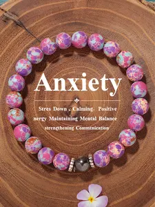 Cat Eye Stone Bracelet, Anxiety Relief Jewelry, Mood Stabilizing Crystal, Imitation Lapis Lazuli Look, Women's Fashion Accessory