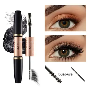 UMF Double Extend Tubing Mascara Lengthening & Volumizing- Lengthening 2 Step Formula, Smudgeproof, Waterproof, Blackest Black, 2Pcs Set - Synthetic Lash Makeup Black*2Pcs