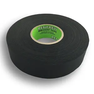 Chaos Safety Supplies  1 in. x 25 m Straight Edge Renfrew Cloth Hockey Tape, Black