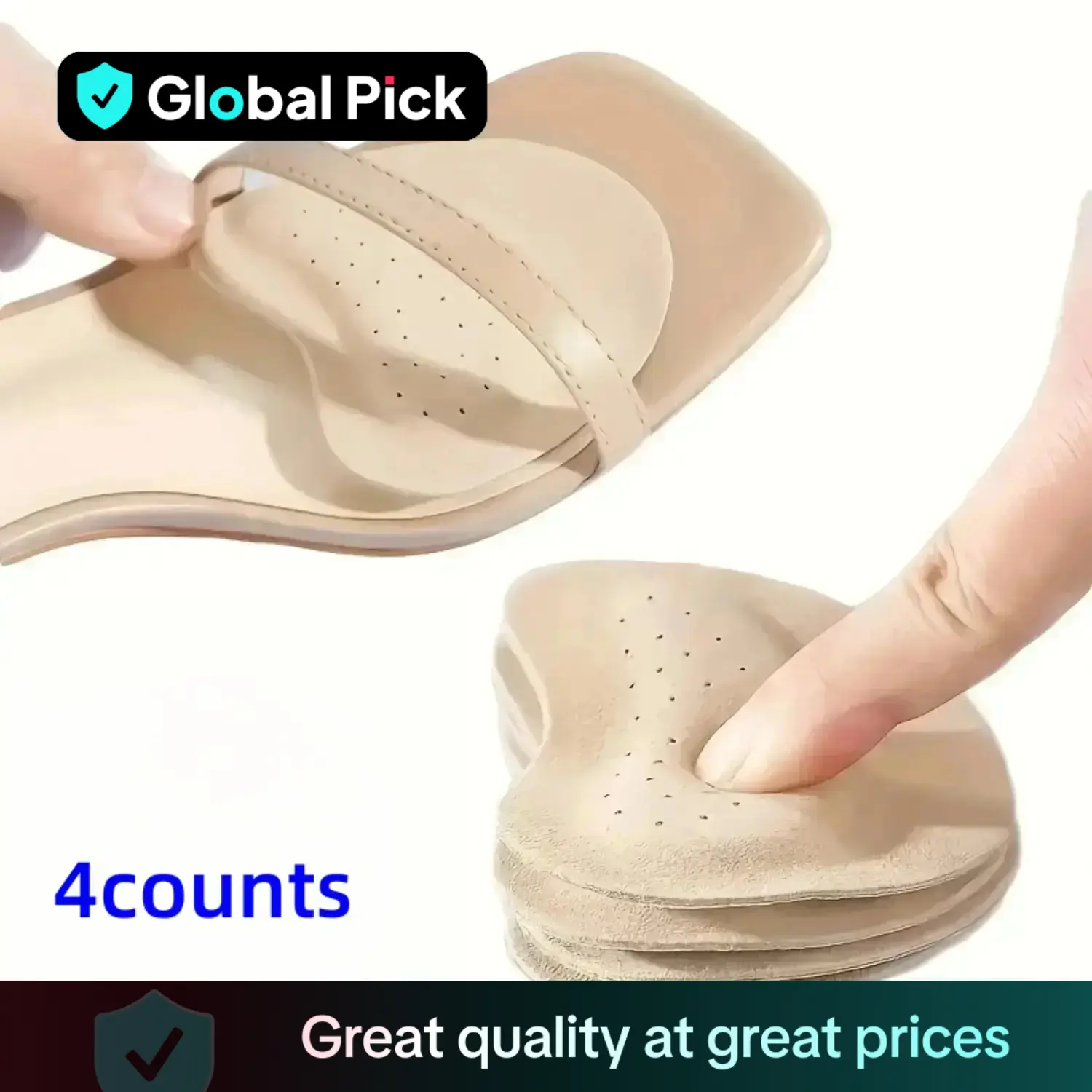 Women's High Heel Anti-slip Foot Pads, 4pcs Self-adhesive Anti-slip Foot Pads, Anti-slip Foot Cushion for High Heels, Sports & Outdoor Accessories for