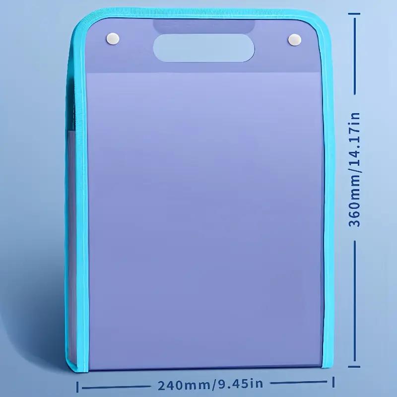 A4 File Folders,Vertical A4 File Organizer with Handle Portable Vertical Expanding Accordion Folder with 13 Pockets, Large Capacity File Organizer Bag A4 Letter Size (Blue)