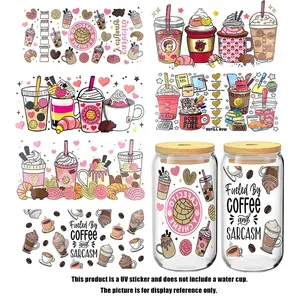 UV DTF Glass Transfer Customizable Stickers, Handmade Cup Decals for 16oz (473.2ML) Glasses Furniture Wood Crafts, DIY Craft Supplies