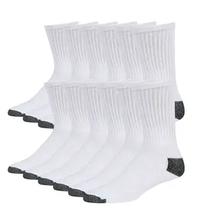 12 Pairs Premium Cotton Crew Socks Quality Athletic Sport Workout Mid Calf Socks Unisex Quarter Socks Compress Running Comfort Cozy Sweat-absorbing Anti-Slip Comfy Solid Ankle Soccer Chicano Value Pack